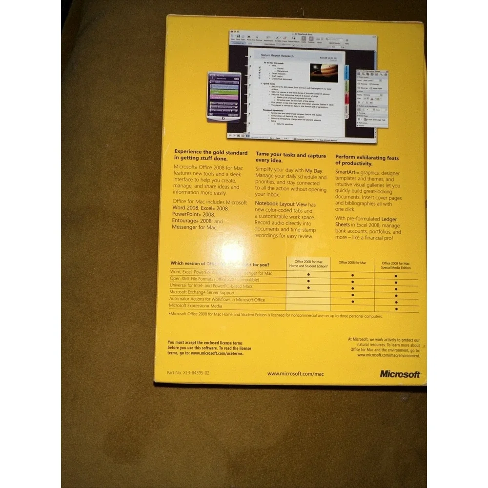 Microsoft Office Mac 2008 Home & Student Edition DVD 3 Product Keys 882224526661